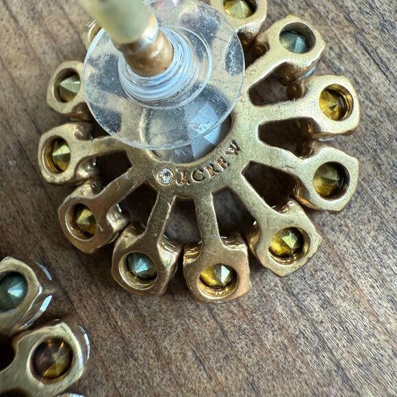 J Crew Multicolor Rhinestone Round Starburst Earrings - Picture 3 of 5